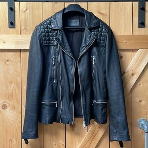 All Saints Leather Jacket Mens Sz M